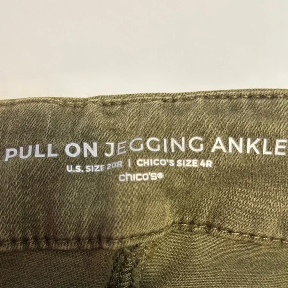 Chico’s Pull On Jegging Pants Olive Green NWT Size 20 Chico’s 4 - Picture 3 of 6